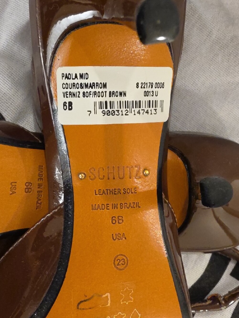 SCHUTZ women’s Patent leather Slingback Pump in Brown size 6. New in box - Picture 5 of 10